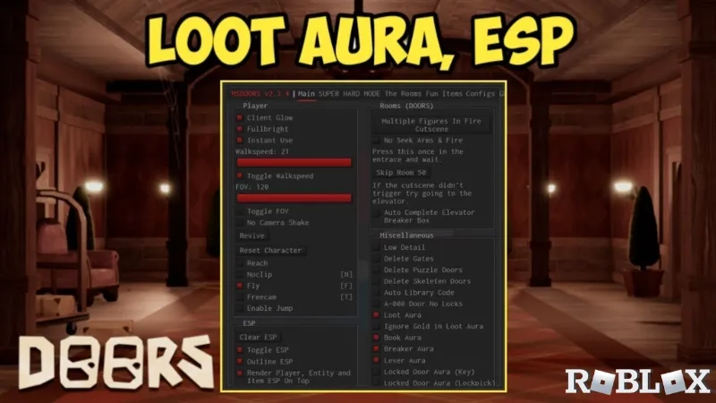 Tinh Nang Noi Bat Trong Hack Doors APK