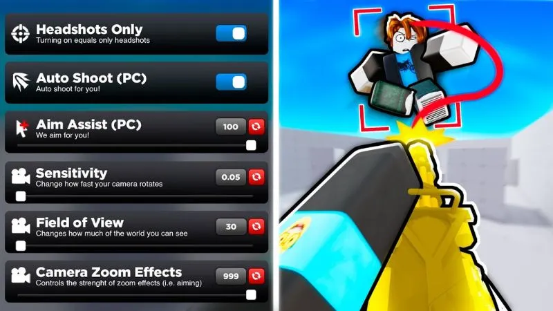 Điểm Nổi Bật rong Hack RIVALS Roblox