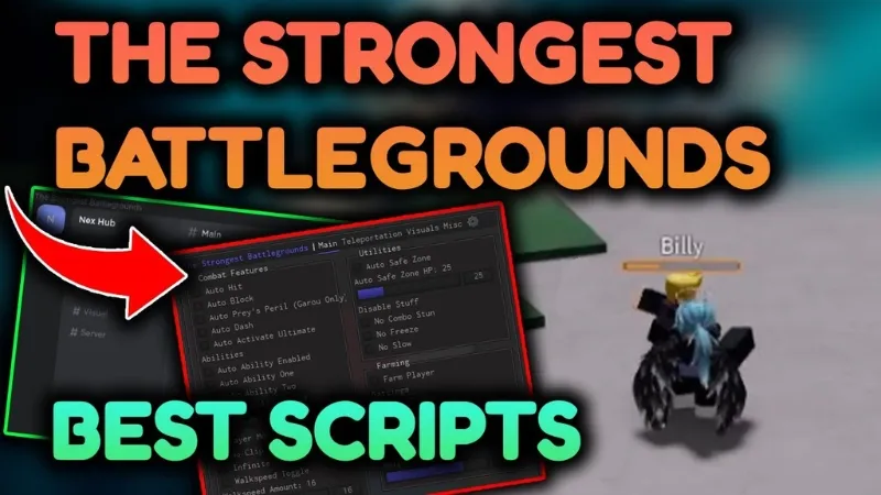 Tính Năng Script Trong Hack The Strongest Battlegrounds Script